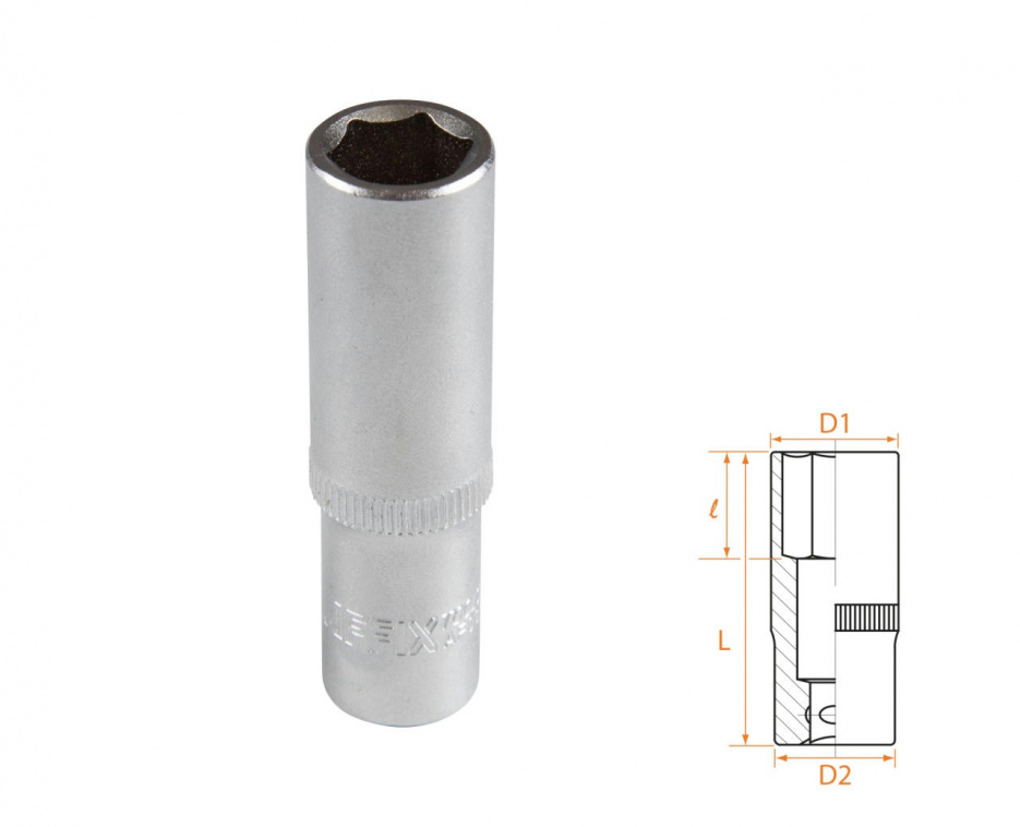 Головка торцевая глубокая шестигранная 3/8", 12 мм AFFIX AF00130012